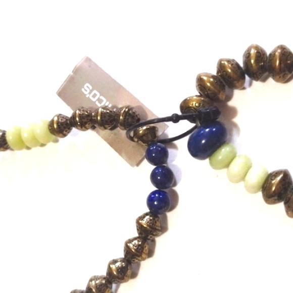 💥CLEARANCE💥CHICO'S BRONZE BEADED DOUBLE 2 SEPARATE STRETCH BRACELETS - NWT - Picture 5 of 8